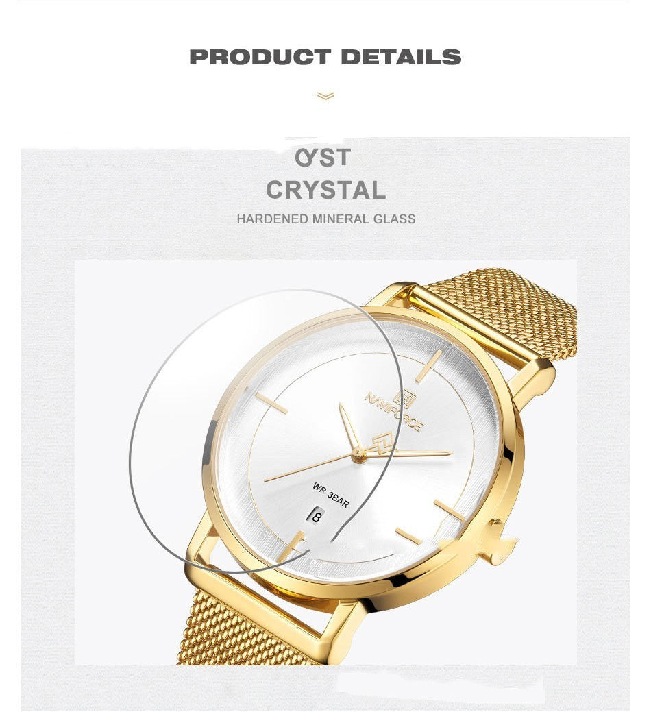 Fashion Simple Calendar Waterproof Quartz Watch