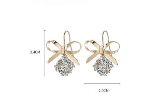 Korean Earrings Female Graceful Bow Short Earrings
